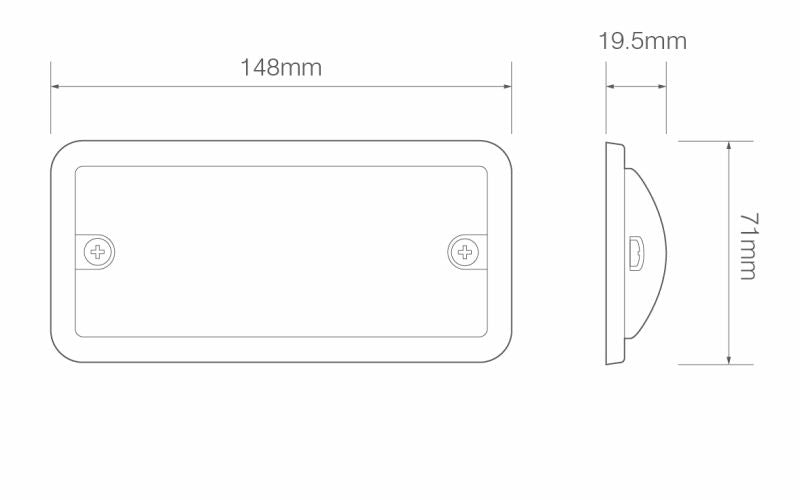 Rectangular Interior Light - 12V - Cool White