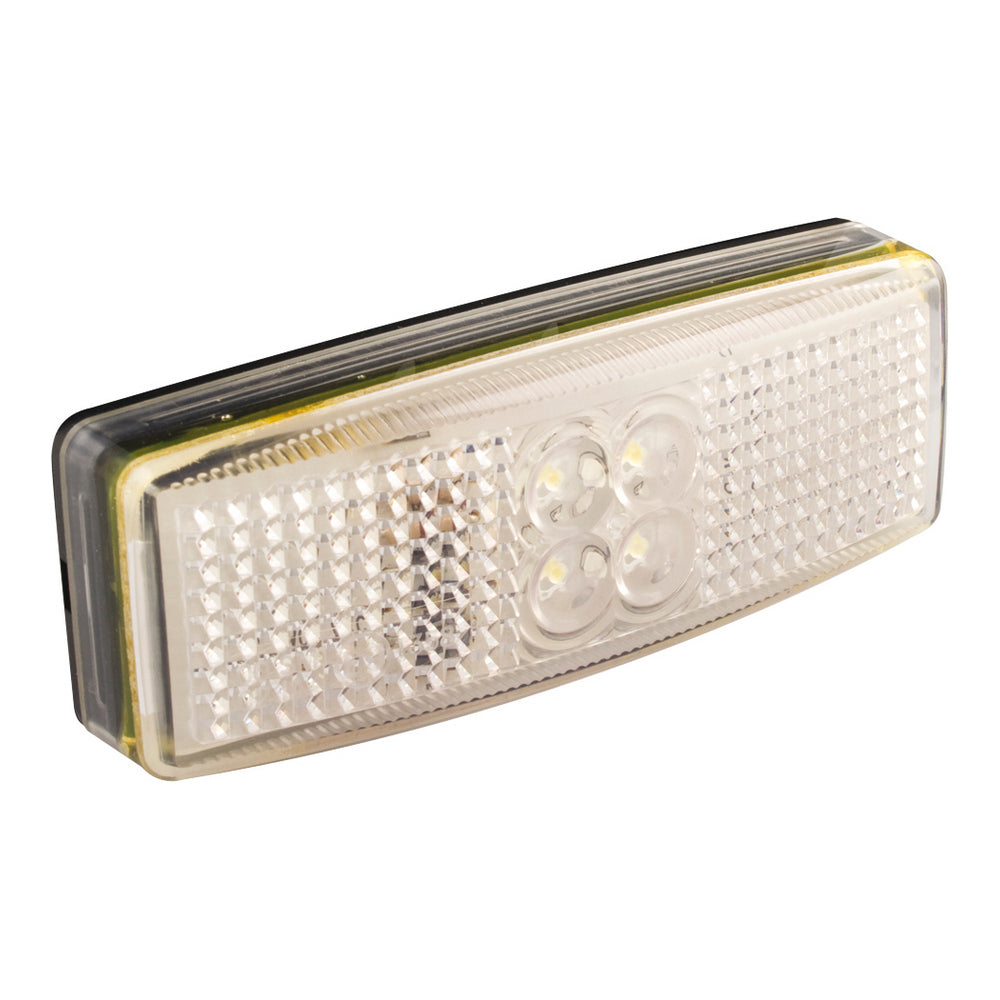LED Front Marker Lamp and Reflector - 12/24V - 110x40x25mm