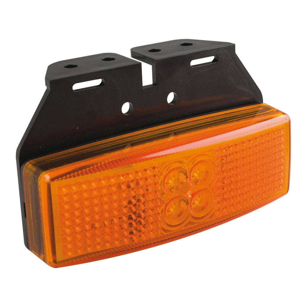 LED Side Marker/Reflector inc Bracket - 12/24V - 110x40x25mm