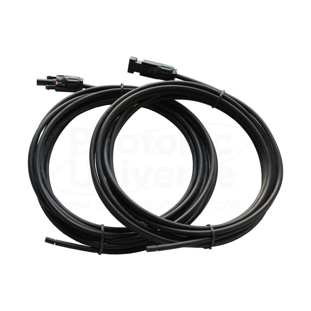 PAIR OF 5M SINGLE CORE EXTENSION CABLE LEADS 4.0MM SUITABLE FOR SOLAR PANELS UP TO 160W