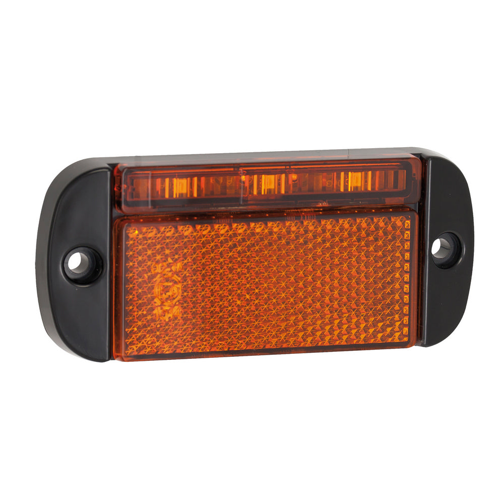 Slim LED Side Marker Lamp/Reflector - 12/24V - 100x44x12mm