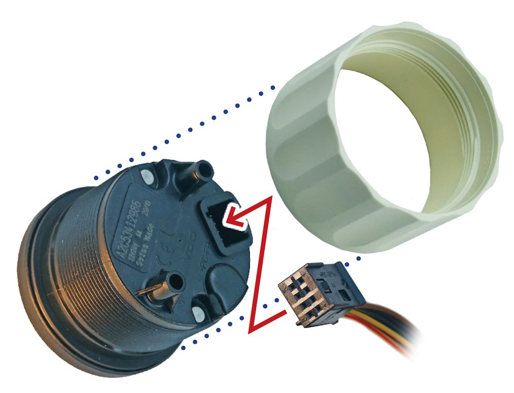 Veratron VDO Viewline Fresh Water Level Gauge (compatible with tubular level senders) 10-180ohm - 52mm - Black