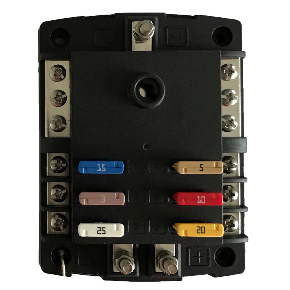 6 Way Fuse Box with Negative Bus