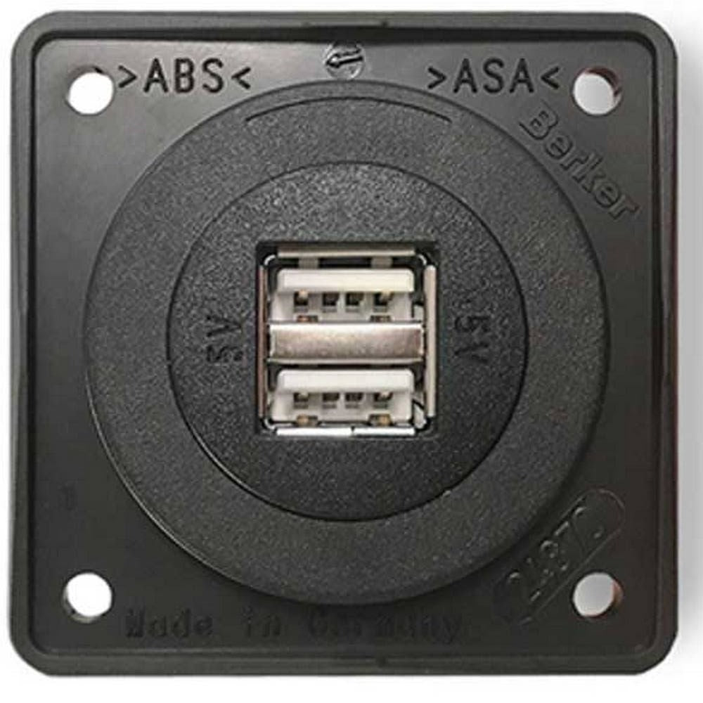 Berker USB Charging Socket 2 Gang - Anthracite Black