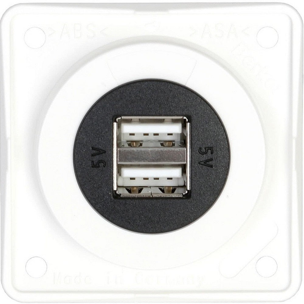 Berker USB Charging Socket 2 Gang - Polar White