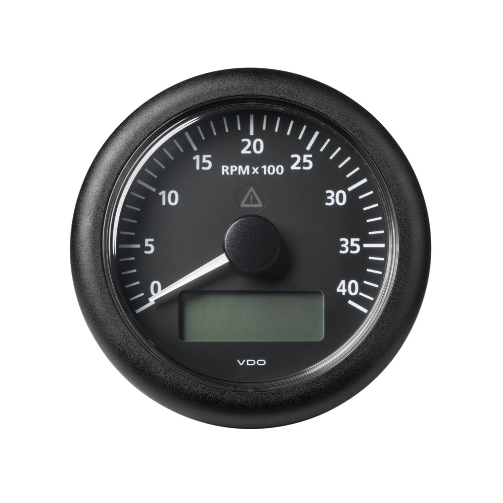 Veratron VDO Viewline 4000 RPM Tachometer with E/H - 85mm - Black Dial