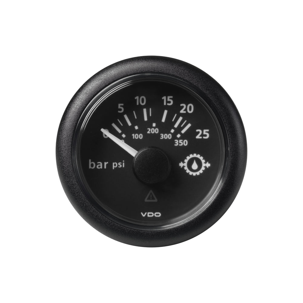 Veratron VDO Viewline Pressure Gauge 0-25 Bar - 52mm - Black