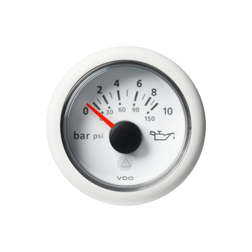 Veratron VDO Viewline Pressure Gauge 0-10 Bar - 52mm - White