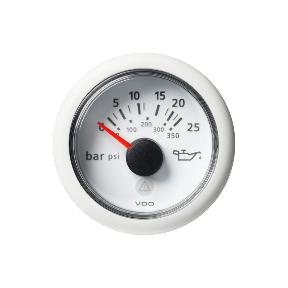 Veratron VDO Viewline Pressure Gauge 0-25 Bar - 52mm - White