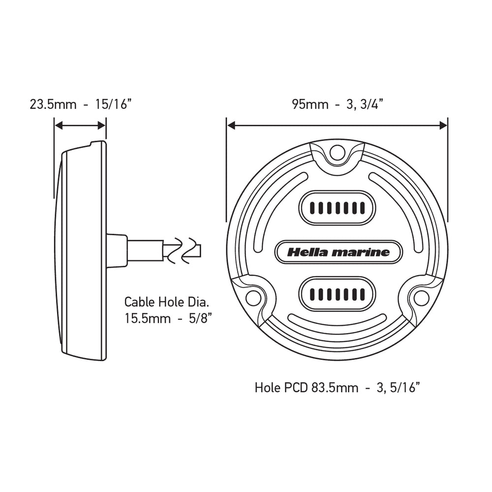 Hella Apelo A2 RGB Underwater Light 3000 Lumens (Bronze Housing / White Lens)