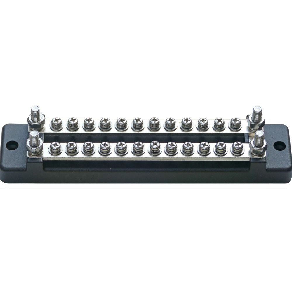 150A 2 x 12 Screw Tinned Busbar with Transparent Cover