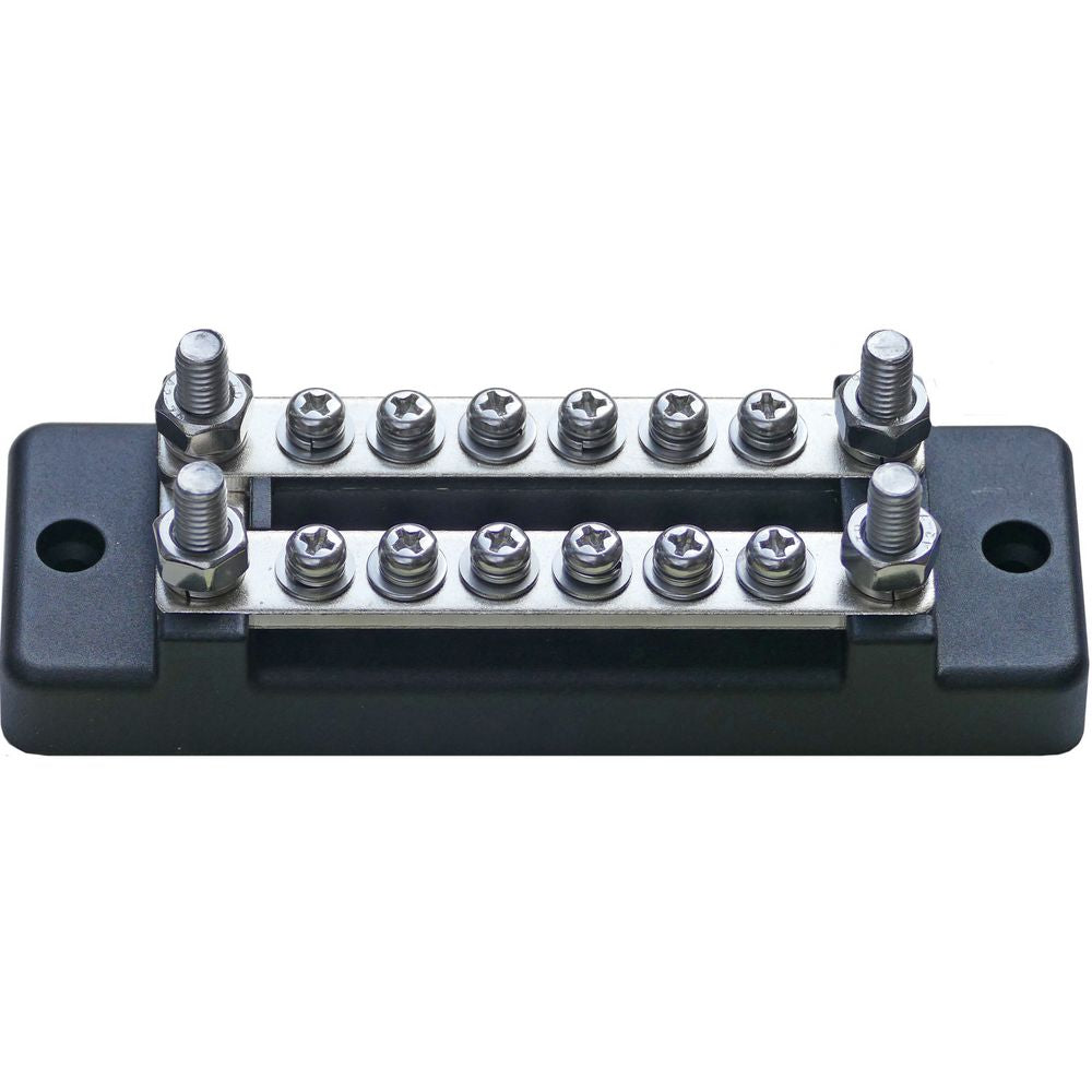 150A 2 x 6 Screw Tinned Busbar with Transparent Cover