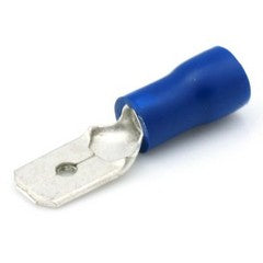Blue Insulated 6.3mm Male Spade Terminal - Pack of 50