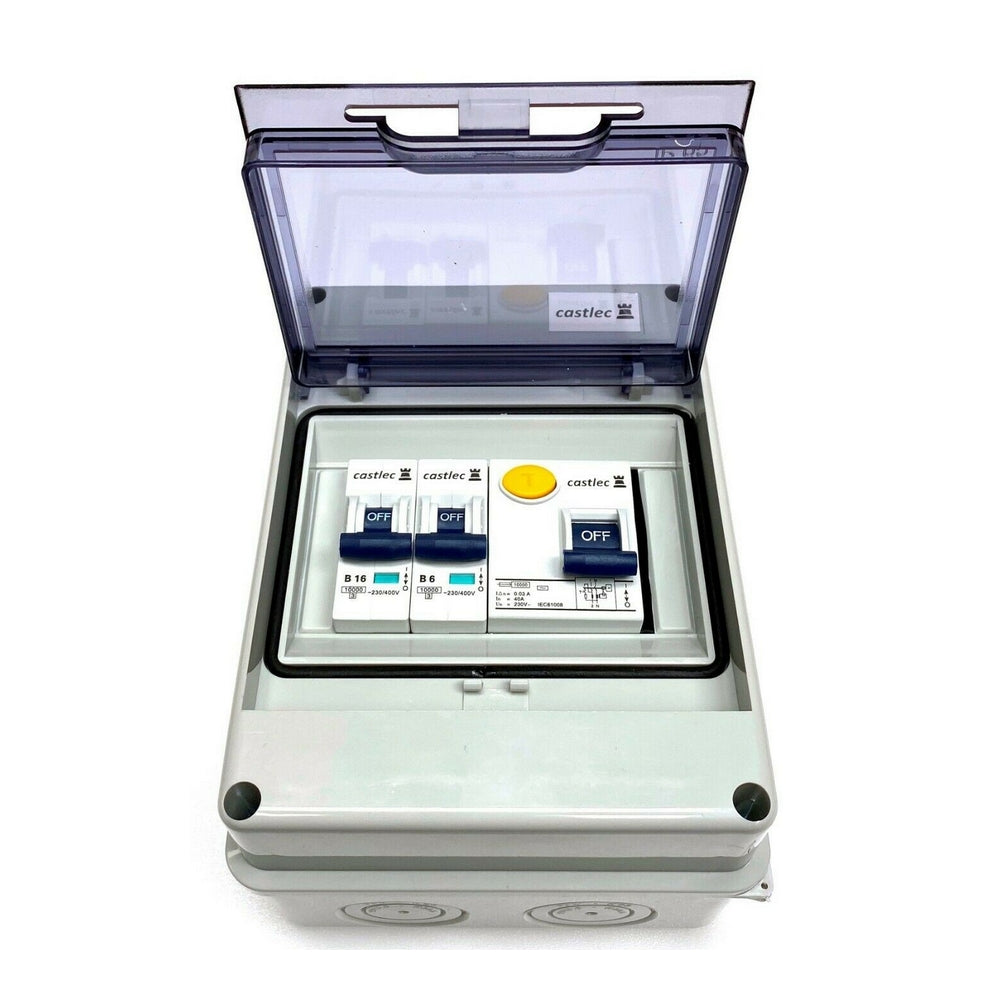 Mini Consumer Unit Enclosure with 40A RCD Type A and MCBs Type B