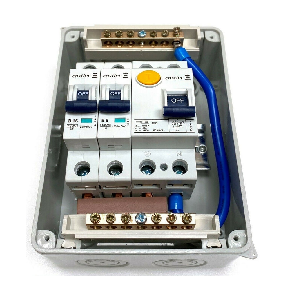 Mini Consumer Unit Enclosure with 40A RCD Type A and MCBs Type B ...