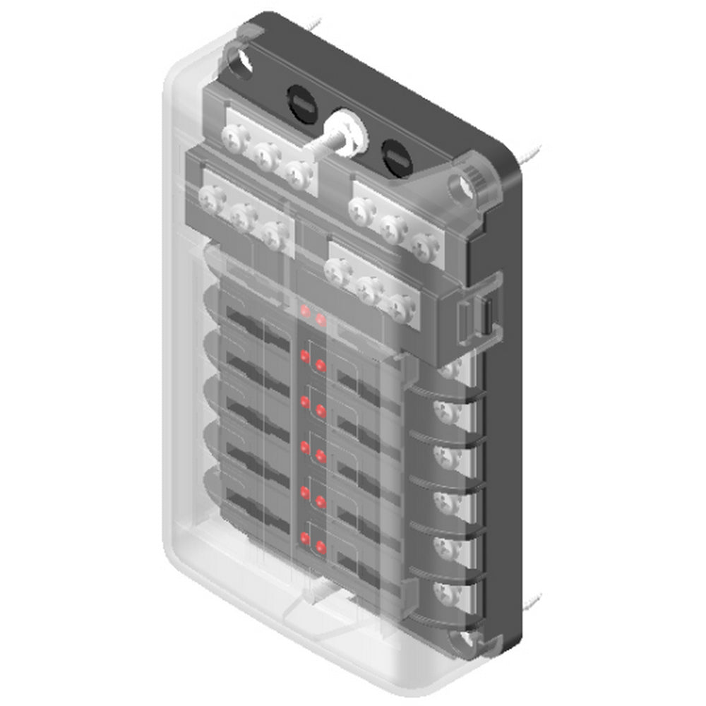 12 Way LED Fuse Box with Negative Bus