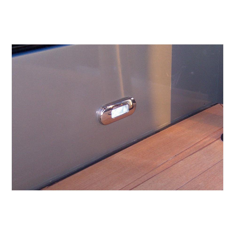Hella Marine LED Oblong Courtesy Light with Stainless Steel Rim - 12/24V