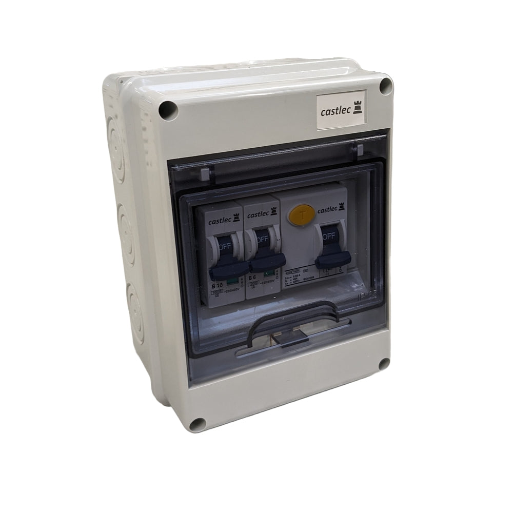 Mini Consumer Unit Enclosure with 40A RCD Type A and MCBs Type B ...