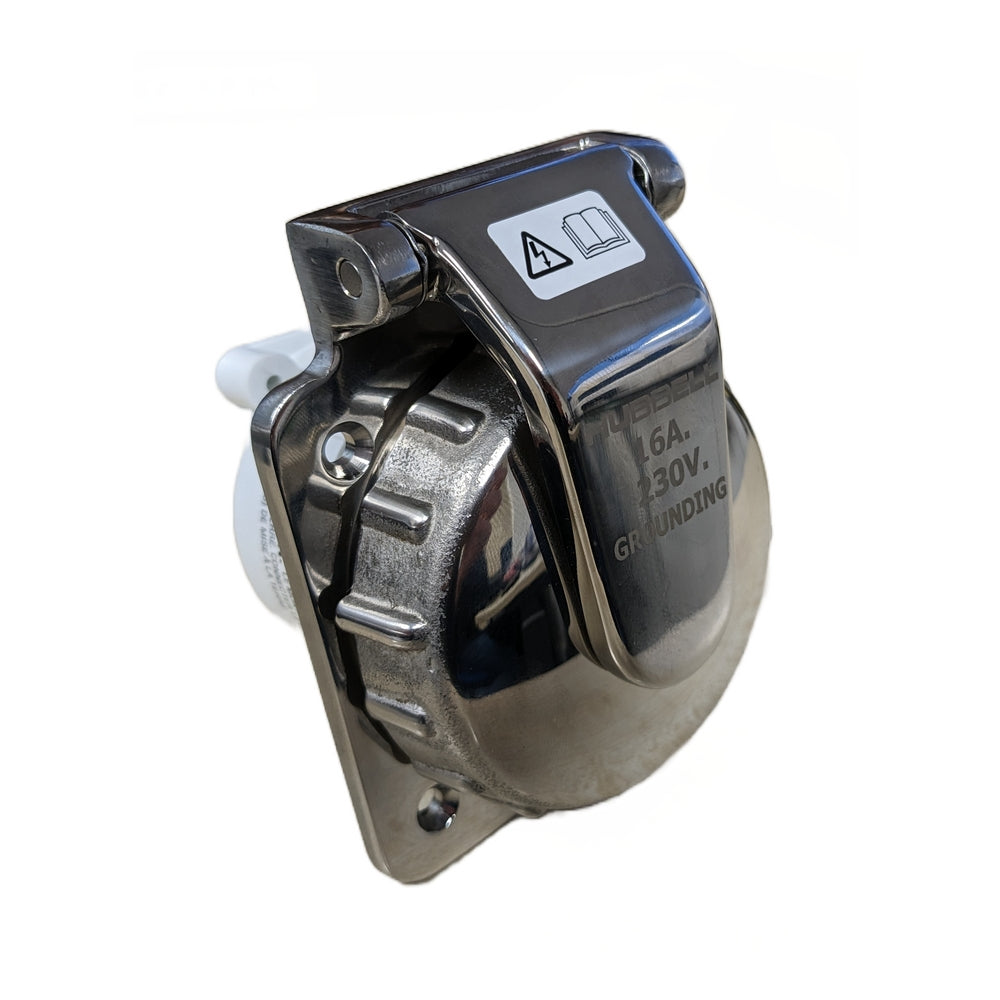 Hubbell 50A 125/250V Inlet - Stainless Steel