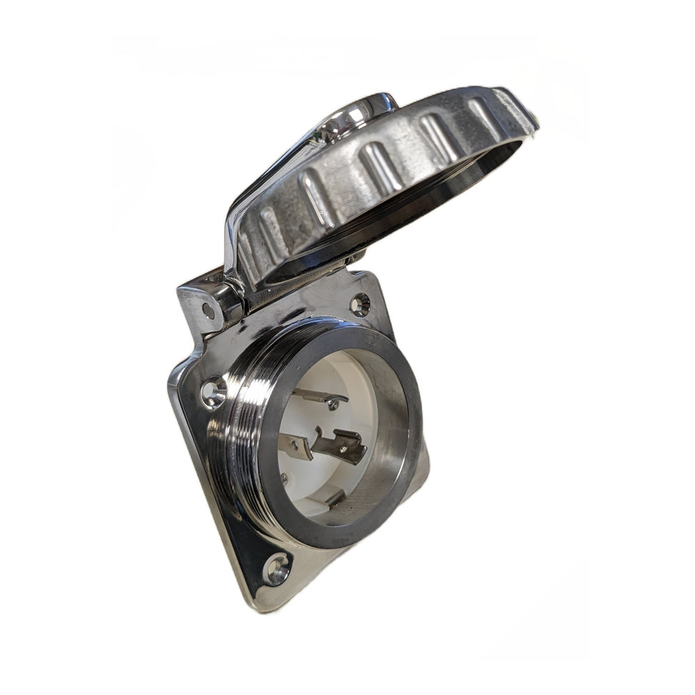 Hubbell 30A 125V Inlet - Stainless Steel