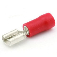 Red Insulated 4.8mm Female Spade Terminal - Pack of 50