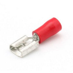 Red Insulated 6.3mm Female Spade Terminal - Pack of 50