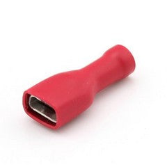Red Fully Insulated 6.3mm Female Spade Terminal - Pack of 50