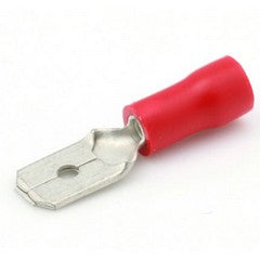 Red Insulated 6.3mm Male Spade Terminal - Pack of 50