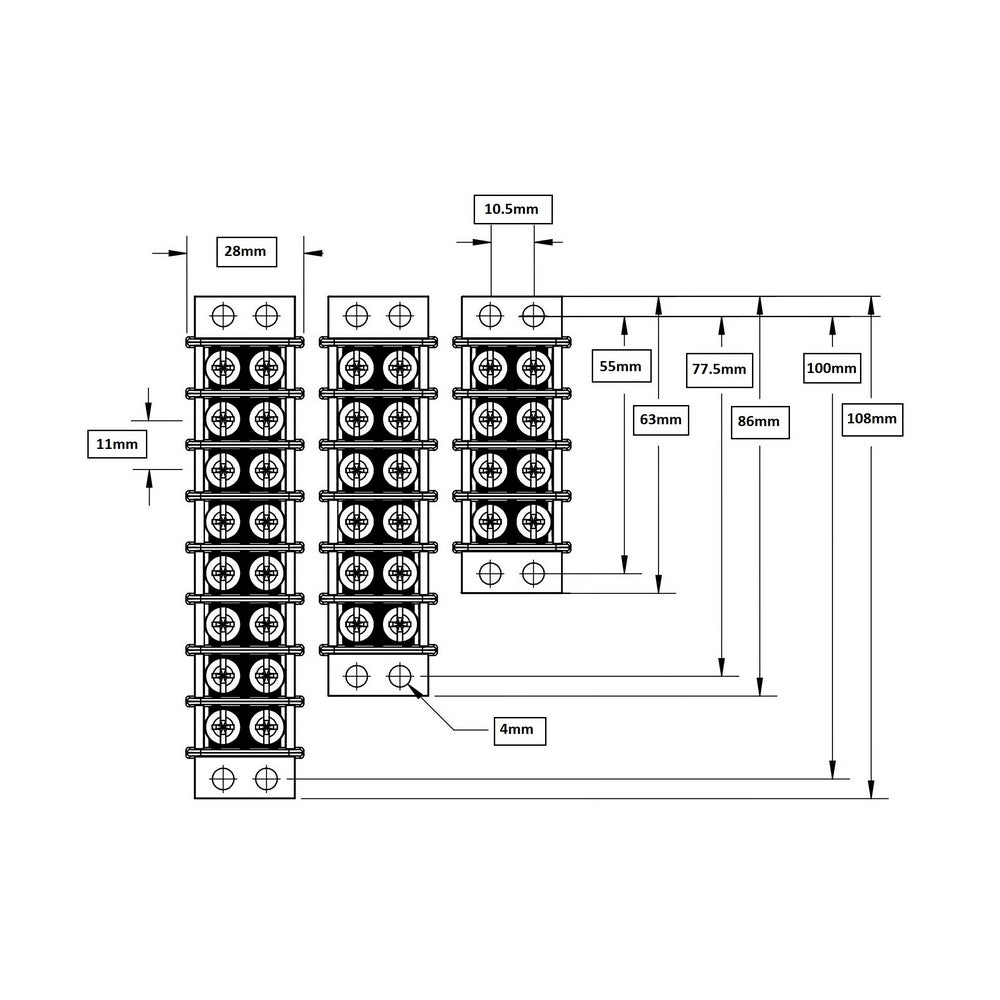4 Way Screw Terminal Block