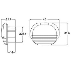 Hella Compact LED Easy Fit Step Light - Plastic White Cap  - 12/24V