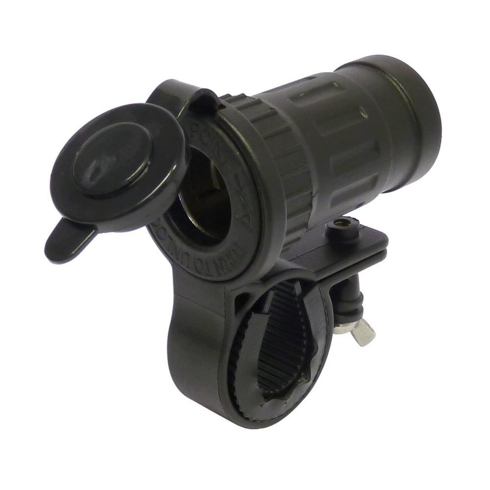 12V Handlebar Mount Cigarette Accessory Socket &amp; Cover