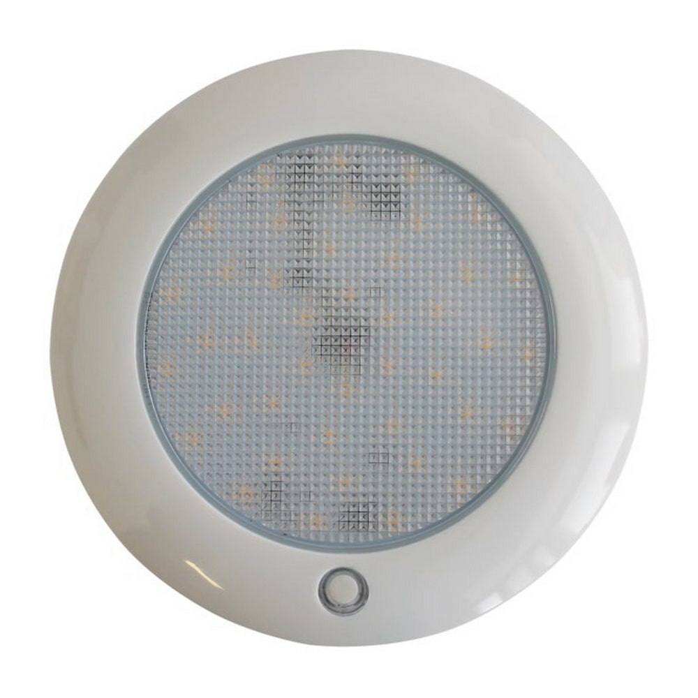 Round LED Warm White/Red Interior Light with Switch 10-30V DC