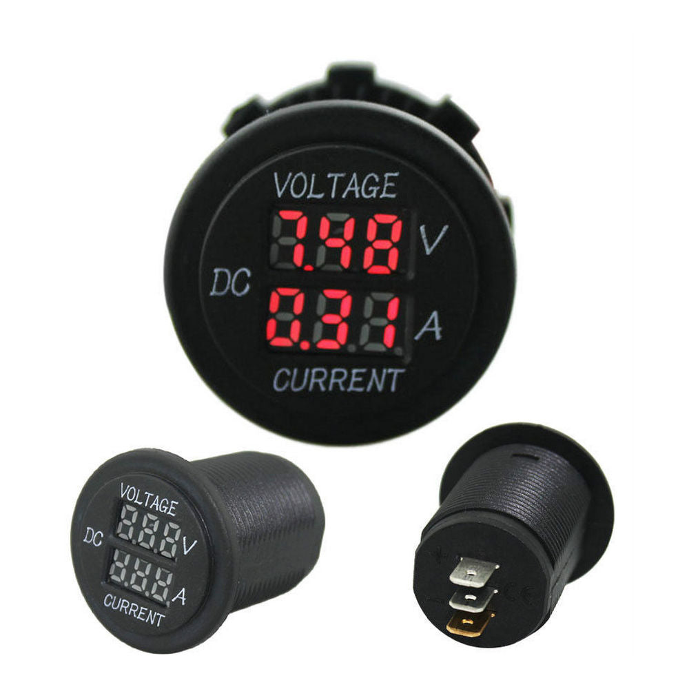 Dual Battery Mini Panel Mount Voltmeter 0-60V DC (Aux &amp; Main)