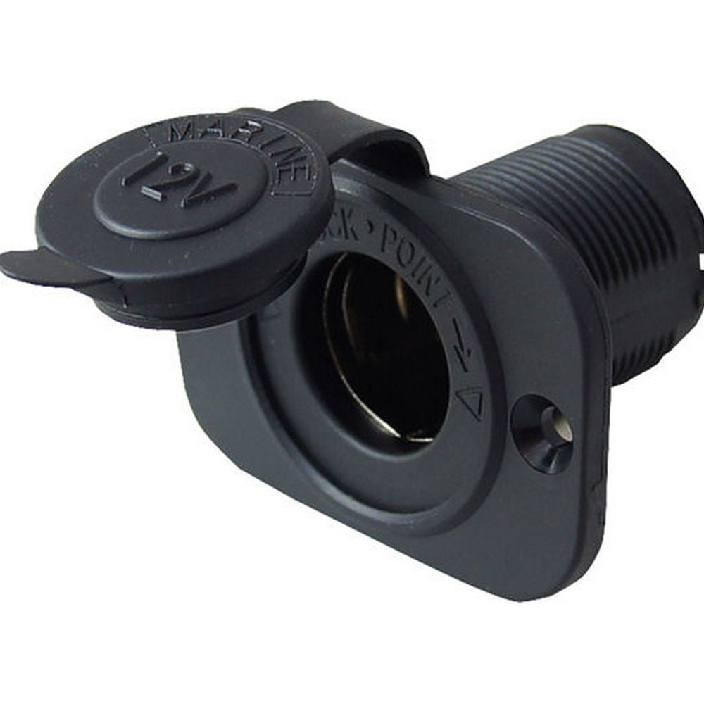 Panel Mount Cigar Power Socket &amp; Cover 12V, 16A