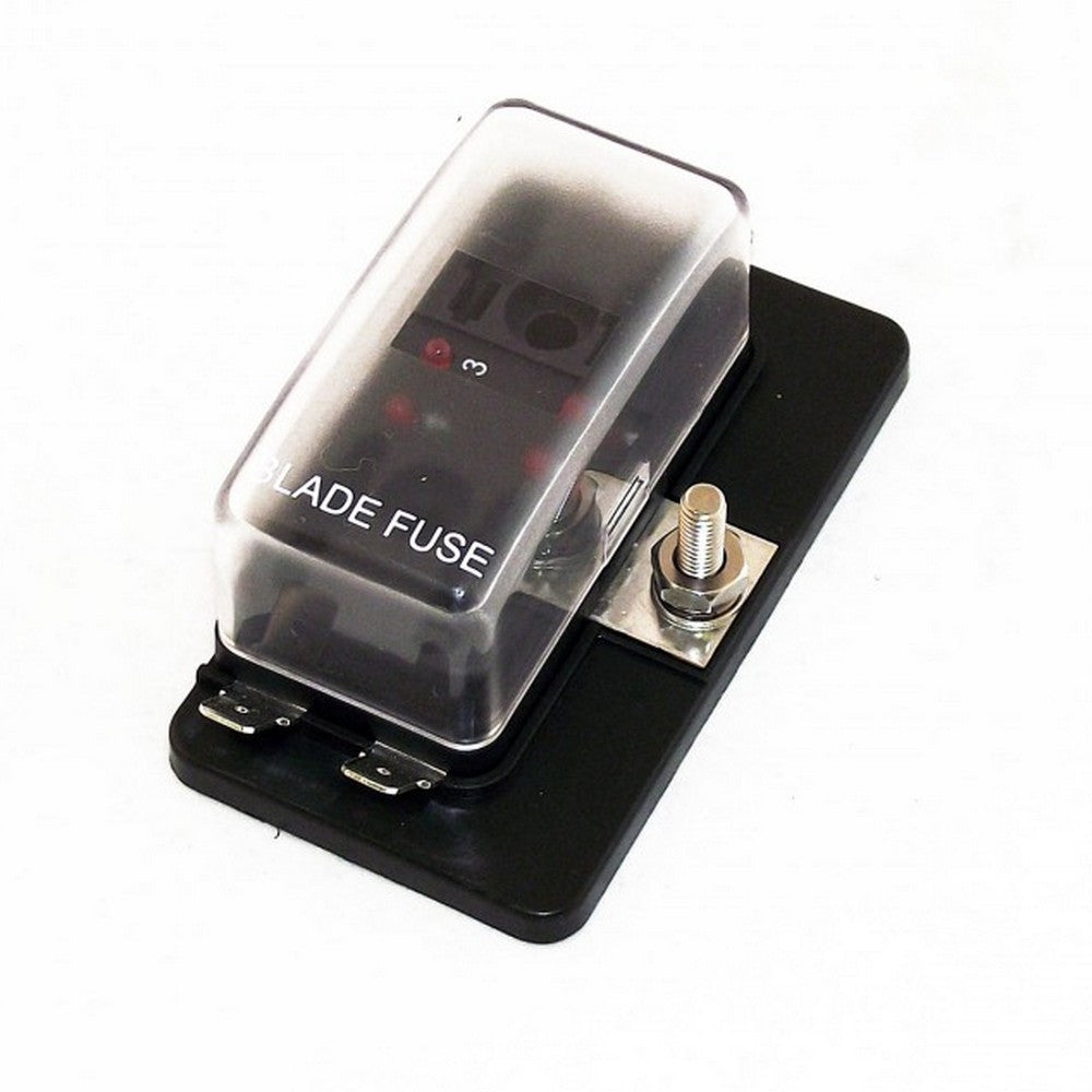 4 Way Bridged Fuse Holder with LED Indicators and Cover