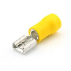 Yellow Insulated 6.3mm Female Spade Terminal - Pack of 50