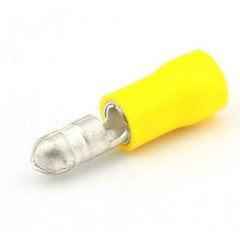 Yellow Insulated 5mm Male Bullet Terminal - Pack of 50