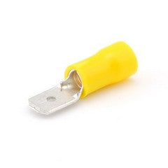 Yellow Insulated 6.3mm Male Spade Terminal - Pack of 50