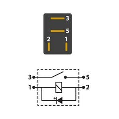 12V 25A 4 Pin Normally Open Micro Relay with Diode