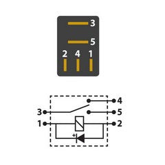 12V 15/25A 5 Pin Change Over Micro Relay with Diode