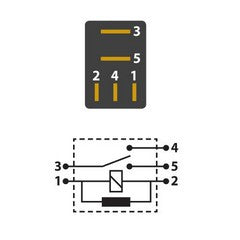 12V 15/25A 5 Pin Change Over Micro Relay with Resistor