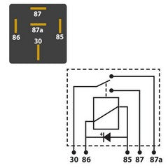 24V 15/20A 5 Pin Change Over Mini Relay with Diode
