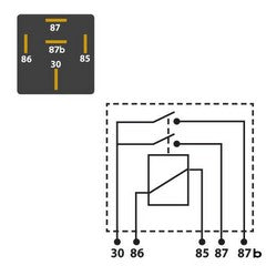 12V 2x20A 5 Pin Normally Open Twin Contact Mini Relay