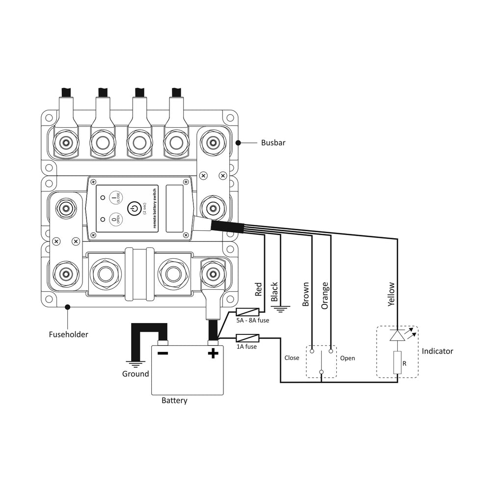 TBS DCM Remote Battery Switch 24V 500A with Panel Switch